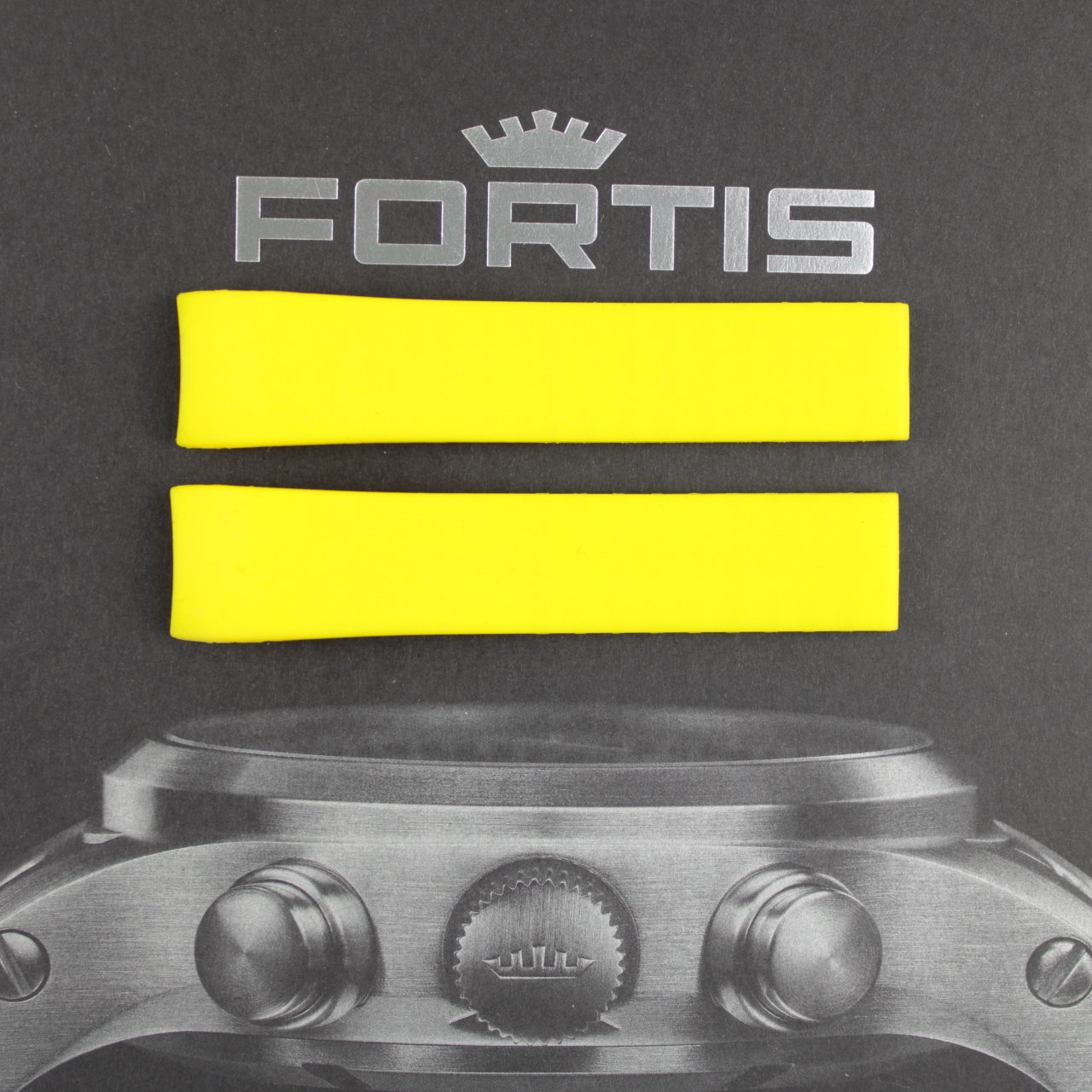 Fortis Spacematic Silikonband mit integrierten Anstoß gelb